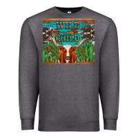 Charcoal Heather whild child longhorn  cactus cowhide Premium Sweatshirt - Artiststas
