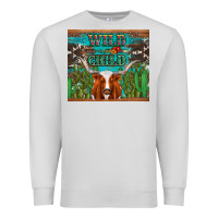 Dove Grey whild child longhorn  cactus cowhide Premium Sweatshirt - Artiststas