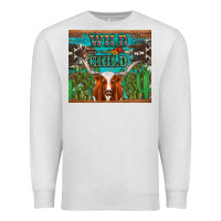 Oatmeal Heather whild child longhorn  cactus cowhide Premium Sweatshirt - Artiststas