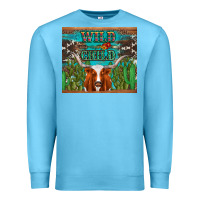 Ocean Blue whild child longhorn  cactus cowhide Premium Sweatshirt - Artiststas