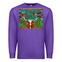 Purple whild child longhorn  cactus cowhide Premium Sweatshirt - Artiststas