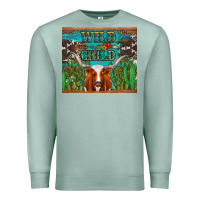 Seafoam whild child longhorn  cactus cowhide Premium Sweatshirt - Artiststas