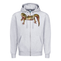 Heather Grey Gecko Lizard Illustrations Zipper Hoodie - LillyAllenDesigns