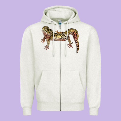 Gecko Lizard Illustrations Zipper Hoodie Designed By Lillyallendesigns