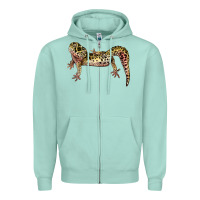 Seafoam Gecko Lizard Illustrations Zipper Hoodie - LillyAllenDesigns