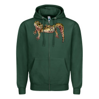 Sports Green Gecko Lizard Illustrations Zipper Hoodie - LillyAllenDesigns