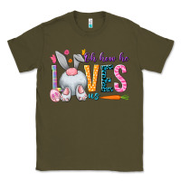 Army Green Oh how he loves us Classic Tee - NancyCooperArtShop