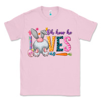 Bubblegum Pink Oh how he loves us Classic Tee - NancyCooperArtShop