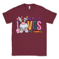 Burgundy Oh how he loves us Classic Tee - NancyCooperArtShop