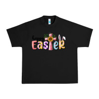 Black Happy Easter With Cross Urban Heavy Tee - RanaPortraitStore
