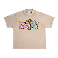 French Oak Happy Easter With Cross Urban Heavy Tee - RanaPortraitStore