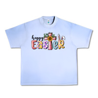 Grape Ice Happy Easter With Cross Urban Heavy Tee - RanaPortraitStore