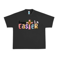 Pigment Black Happy Easter With Cross Urban Heavy Tee - RanaPortraitStore