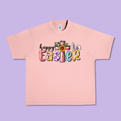 Happy Easter With Cross Urban Heavy Tee Designed By Ranaportraitstore