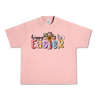 Salmon Happy Easter With Cross Urban Heavy Tee - RanaPortraitStore