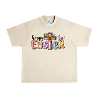 Sandshell Happy Easter With Cross Urban Heavy Tee - RanaPortraitStore