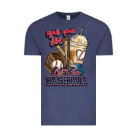 Vintage Denim Grab your joe lets go baseball Vintage Tee - HowdyJamesFarm