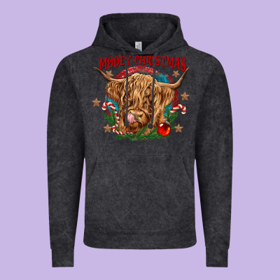 Mooey Christmas Vintage Hoodie Designed By Cowgirlartshop
