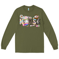 Army Green Easter Nurse  Easter Day Long Sleeve Tee - CowGirlArtShop