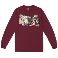 Burgundy Easter Nurse  Easter Day Long Sleeve Tee - CowGirlArtShop