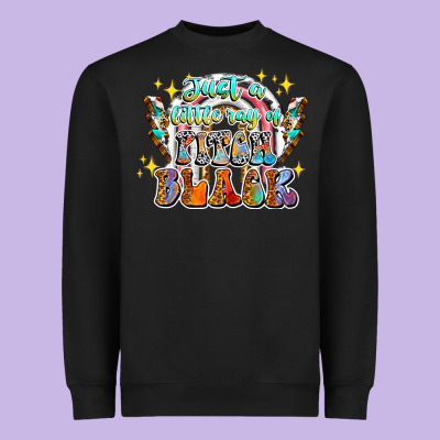 Just A Little Ray Of Pitch Black Heavyweight Sweatshirt Designed By Cowhidedigitalart