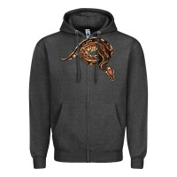 Charcoal Heather Royal Ball Python Illustrations Zipper Hoodie - LillyAllenDesigns