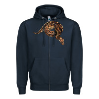 Navy Royal Ball Python Illustrations Zipper Hoodie - LillyAllenDesigns