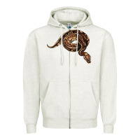 Oatmeal Heather Royal Ball Python Illustrations Zipper Hoodie - LillyAllenDesigns