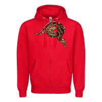 Red Royal Ball Python Illustrations Zipper Hoodie - LillyAllenDesigns