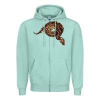 Seafoam Royal Ball Python Illustrations Zipper Hoodie - LillyAllenDesigns