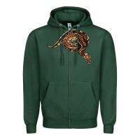 Sports Green Royal Ball Python Illustrations Zipper Hoodie - LillyAllenDesigns