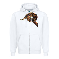 White Royal Ball Python Illustrations Zipper Hoodie - LillyAllenDesigns