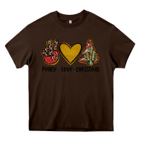 Chocolate Brown peace love christmas Heavy Core Tee - JahusDesignShop