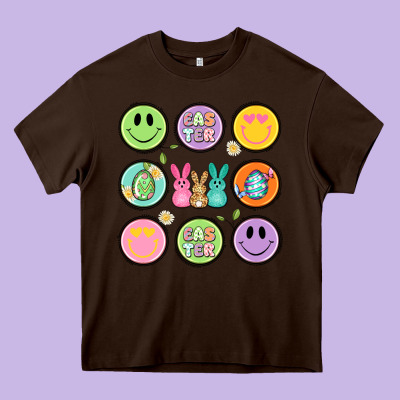 Easter Day Smiley Faces Heavy Core Tee Designed By Artiststas
