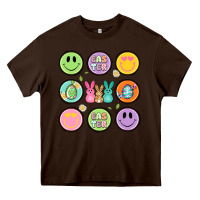 Chocolate Brown easter day smiley faces Heavy Core Tee - Artiststas