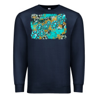 Navy gemstone cowhide glitter background Premium Sweatshirt - Artiststas