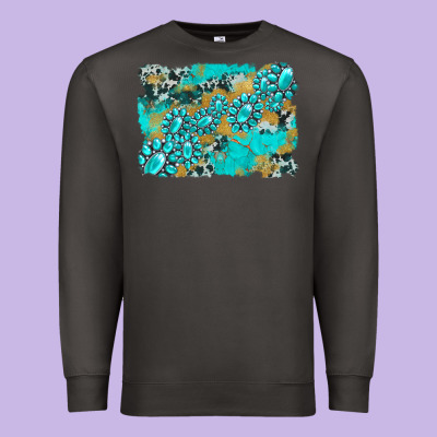 Gemstone Cowhide Glitter Background Premium Sweatshirt Designed By Artiststas