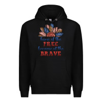 Black home of the free because of the brave Premium Hoodie - BundleAndBundleShop