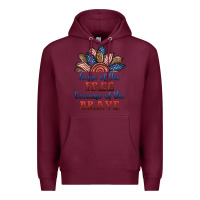Burgundy home of the free because of the brave Premium Hoodie - BundleAndBundleShop