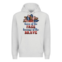 Dove Grey home of the free because of the brave Premium Hoodie - BundleAndBundleShop