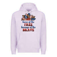 Lilac home of the free because of the brave Premium Hoodie - BundleAndBundleShop