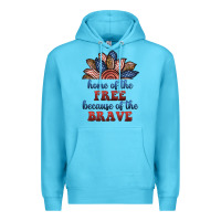 Ocean Blue home of the free because of the brave Premium Hoodie - BundleAndBundleShop