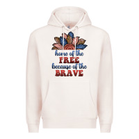 Pale Pink home of the free because of the brave Premium Hoodie - BundleAndBundleShop