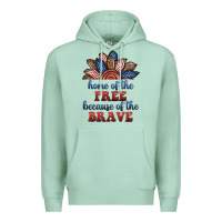 Seafoam home of the free because of the brave Premium Hoodie - BundleAndBundleShop