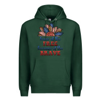 Sports Green home of the free because of the brave Premium Hoodie - BundleAndBundleShop