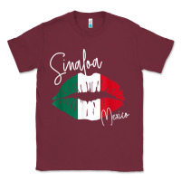 Burgundy GGT Travel Souvenir Style SINALOA MX Flag Lips Classic Tee - trangStudio
