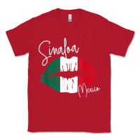 Red GGT Travel Souvenir Style SINALOA MX Flag Lips Classic Tee - trangStudio