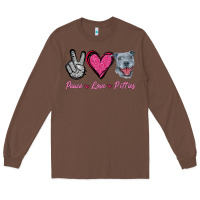 Chestnut Peace Love Pitties Long Sleeve Tee - Jasminsmagicworld