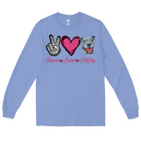 Colony Blue Peace Love Pitties Long Sleeve Tee - Jasminsmagicworld