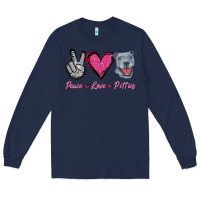 Navy Peace Love Pitties Long Sleeve Tee - Jasminsmagicworld